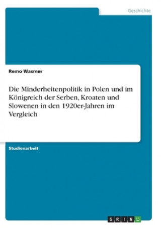 Kniha Minderheitenpolitik in Polen und im Koenigreich der Serben, Kroaten und Slowenen in den 1920er-Jahren im Vergleich Remo Wasmer