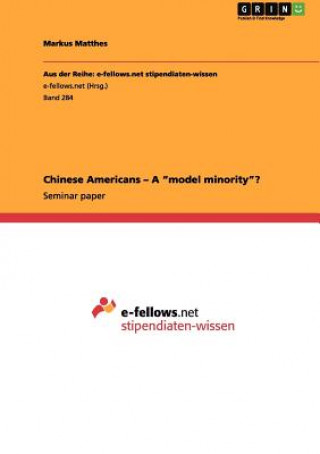 Kniha Chinese Americans - A model minority? Markus Matthes