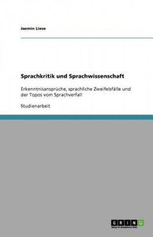 Kniha Sprachkritik und Sprachwissenschaft Jasmin Liese