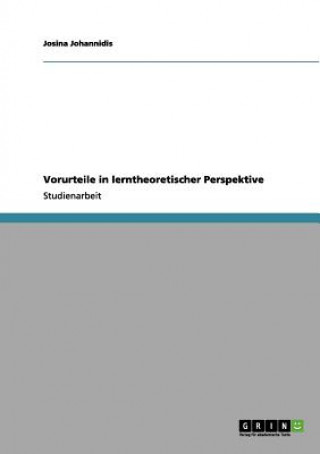 Book Vorurteile in lerntheoretischer Perspektive Josina Johannidis