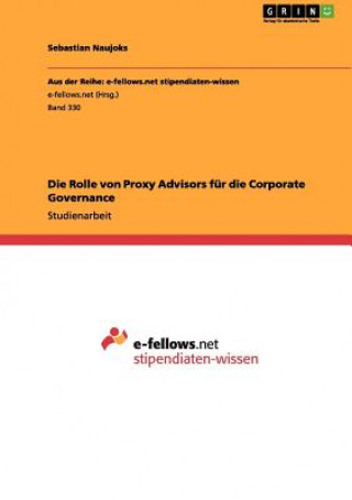 Könyv Rolle von Proxy Advisors fur die Corporate Governance Sebastian Naujoks