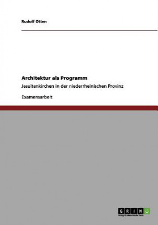 Knjiga Architektur als Programm Rudolf Otten