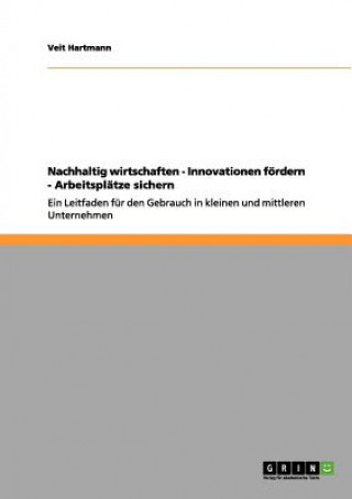 Könyv Nachhaltig wirtschaften - Innovationen foerdern - Arbeitsplatze sichern Veit Hartmann