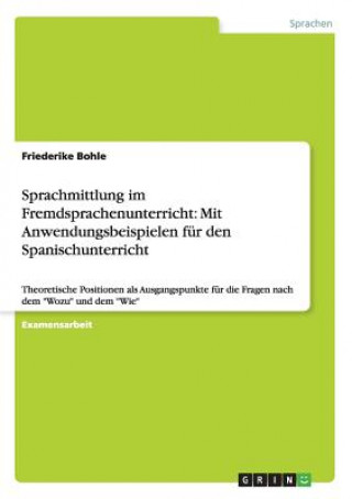 Książka Sprachmittlung im Fremdsprachenunterricht Friederike Bohle