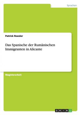 Kniha Spanische der Rumanischen Immigranten in Alicante Patrick Roesler