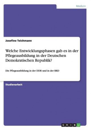 Könyv Welche Entwicklungsphasen gab es in der Pflegeausbildung in der Deutschen Demokratischen Republik? Josefine Teichmann