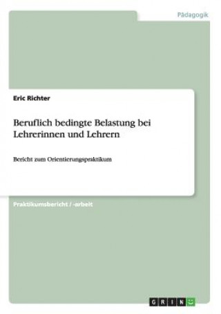 Könyv Beruflich bedingte Belastung bei Lehrerinnen und Lehrern Eric Richter