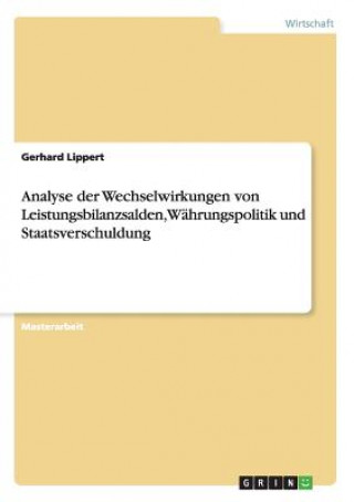 Kniha Analyse der Wechselwirkungen von Leistungsbilanzsalden, Wahrungspolitik und Staatsverschuldung Gerhard Lippert