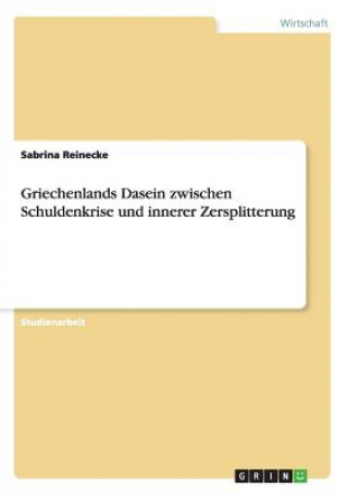 Könyv Griechenlands Dasein zwischen Schuldenkrise und innerer Zersplitterung Sabrina Reinecke