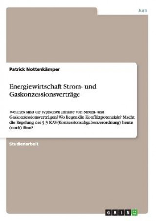Book Energiewirtschaft Strom- und Gaskonzessionsvertrage Patrick Nottenkämper