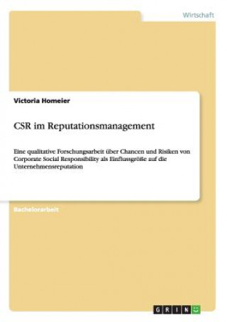 Kniha CSR im Reputationsmanagement Victoria Homeier