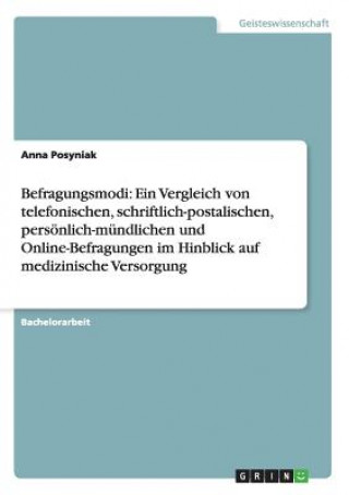 Kniha Befragungsmodi Anna Posyniak