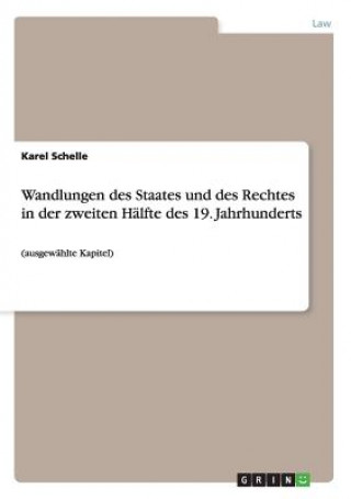 Könyv Wandlungen des Staates und des Rechtes in der zweiten Hälfte des 19. Jahrhunderts Karel Schelle