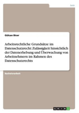 Könyv Arbeitsrechtliche Grundsatze im Datenschutzrecht Gülcan Bicer