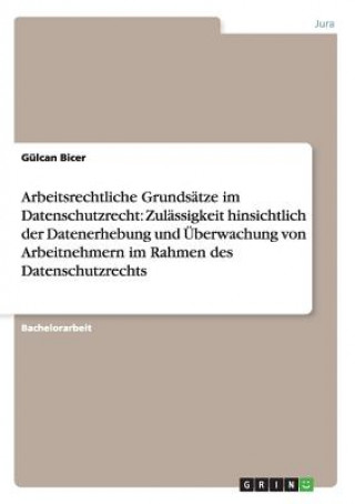 Kniha Arbeitsrechtliche Grundsatze im Datenschutzrecht Gülcan Bicer