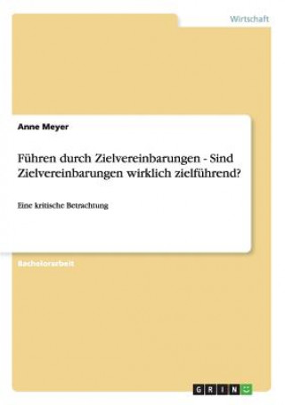 Kniha Fuhren durch Zielvereinbarungen - Sind Zielvereinbarungen wirklich zielfuhrend? Anne Meyer