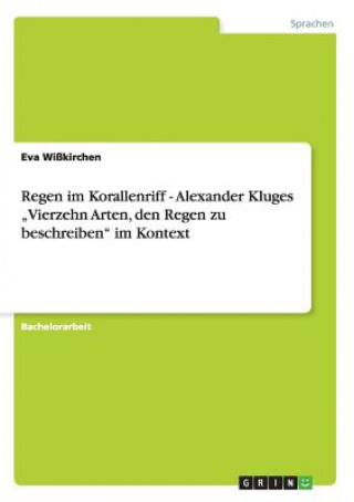Книга Regen im Korallenriff - Alexander Kluges "Vierzehn Arten, den Regen zu beschreiben im Kontext Eva Wißkirchen