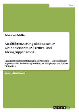 Knjiga Ausdifferenzierung akrobatischer Grundelemente in Partner- und Kleingruppenarbeit Sebastian Schäfer