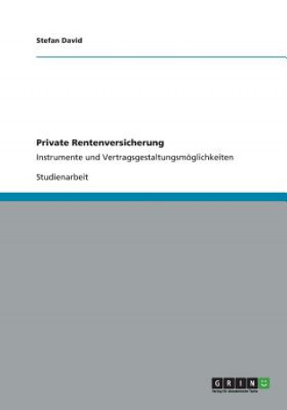Kniha Private Rentenversicherung Stefan David