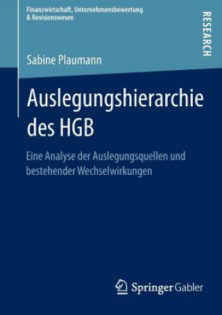Kniha Auslegungshierarchie Des Hgb Sabine Plaumann