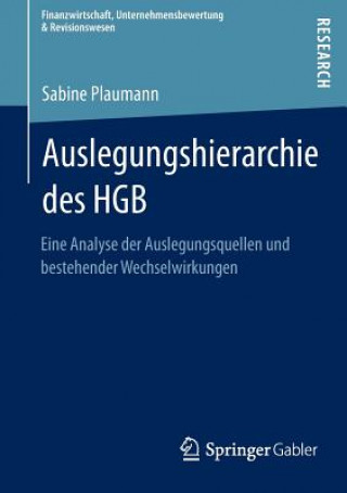 Книга Auslegungshierarchie Des Hgb Sabine Plaumann