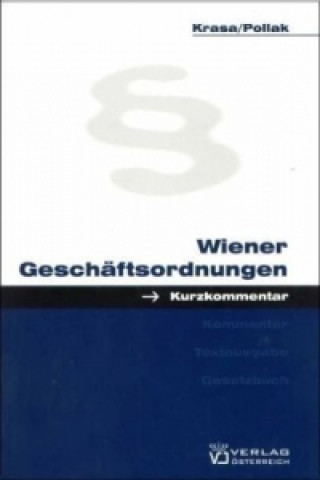 Kniha Wiener Geschäftsordnungen Peter Krasa