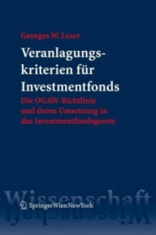 Könyv Veranlagungskriterien für Investmentfonds Georges W. Leser