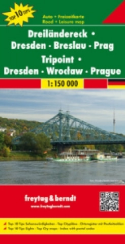 Tiskovina Dreiländereck Dresden, Breslau, Prag. Triple Frontera Dresde, Beslavia, Praga. Drielandenpunt Dresden, Wroclaw, Praag. Tripoint Dresden, Wroclaw, Prag 