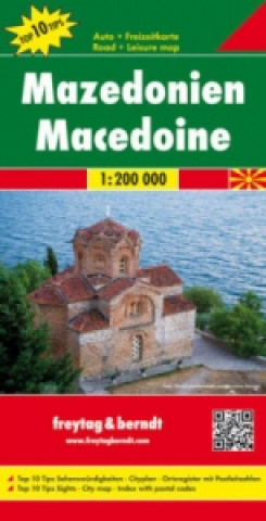 Tlačovina Nordmazedonien, Autokarte. Makedonija. Macedonie. Macedoine. Macedonia 