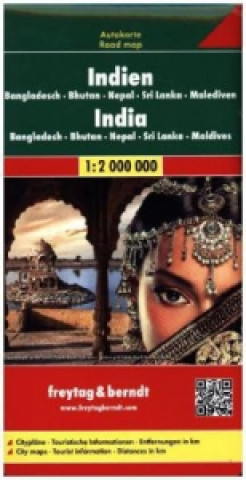 Materiale tipărite India - Bangladesh - Bhutan - Nepal - Sri Lanka - Maldives Road Map 1:2 000 000 