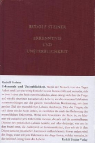 Kniha Erkenntnis und Unsterblichkeit Rudolf Steiner