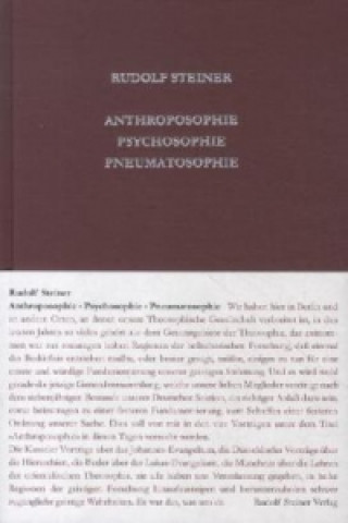 Carte Anthroposophie - Psychosophie - Pneumatosophie Rudolf Steiner
