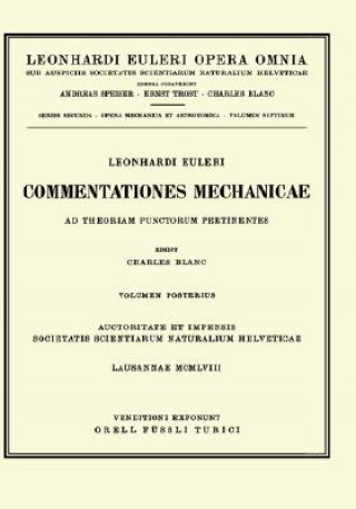 Könyv Commentationes mechanicae ad theoriam motus punctorum pertinentes 2nd part Leonhard Euler