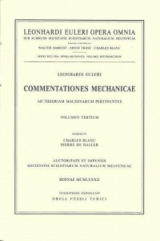 Book Commentationes mechanicae ad theoriam machinarum pertinentes 3rd part Leonhard Euler