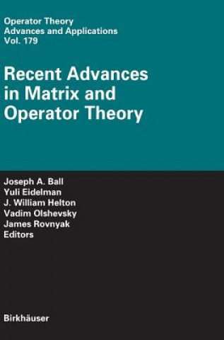 Carte Recent Advances in Matrix and Operator Theory Joseph Ball