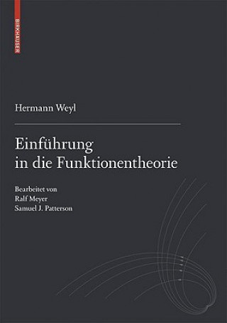 Kniha Einfuhrung in die Funktionentheorie Hermann Weyl