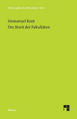 Kniha Streit Der Fakultaten Immanuel Kant