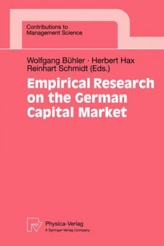 Könyv Empirical Research on the German Capital Market Reinhart Schmidt