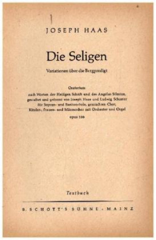 Kniha Die Seligen Joseph Haas