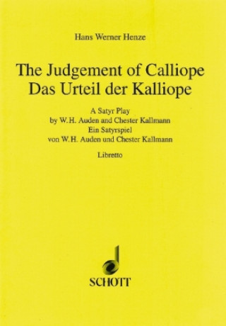 Kniha Das Urteil der Kalliope Hans Werner Henze