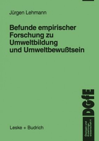 Buch Befunde Empirischer Forschung Zu Umweltbildung Und Umweltbewu tsein Jürgen Lehmann