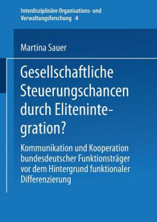 Könyv Gesellschaftliche Steuerungschancen Durch Elitenintegration? Martina Sauer