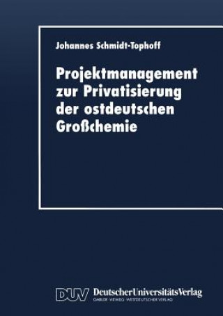 Carte Projektmanagement Zur Privatisierung Der Ostdeutschen Gro chemie Johannes Schmidt-Tophoff