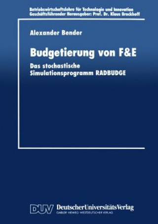 Kniha Budgetierung Von F&e Alexander Bender