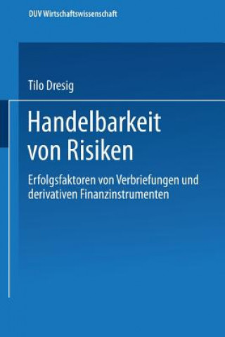 Livre Handelbarkeit Von Risiken Tilo Dresig