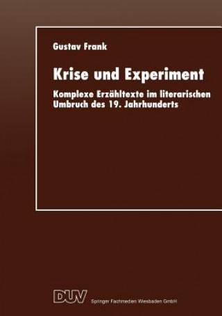Könyv Krise Und Experiment Gustav Frank
