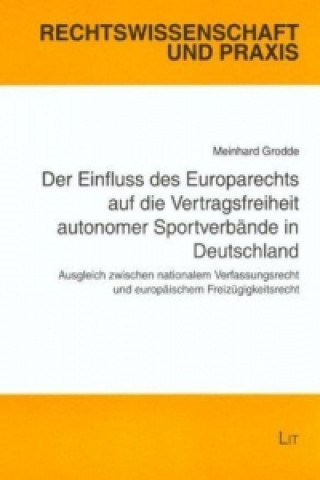 Книга Der Einfluss des Europarechts auf die Vertragsfreiheit autonomer Sportverbände in Deutschland Meinhard Grodde