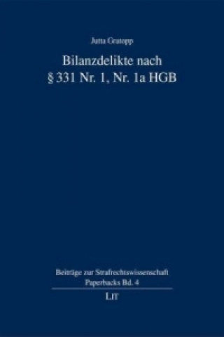 Carte Bilanzdelikte nach § 331 Nr. 1, Nr. 1a HGB Jutta Gratopp