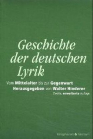 Carte Geschichte der deutschen Lyrik Walter Hinderer
