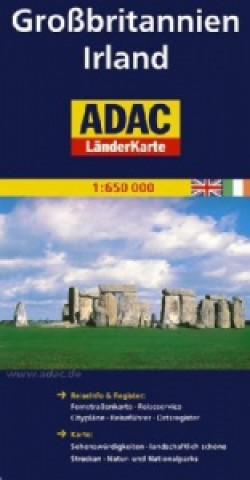 Tiskovina ADAC Länderkarte Großbritannien, Irland 1:650.000 
